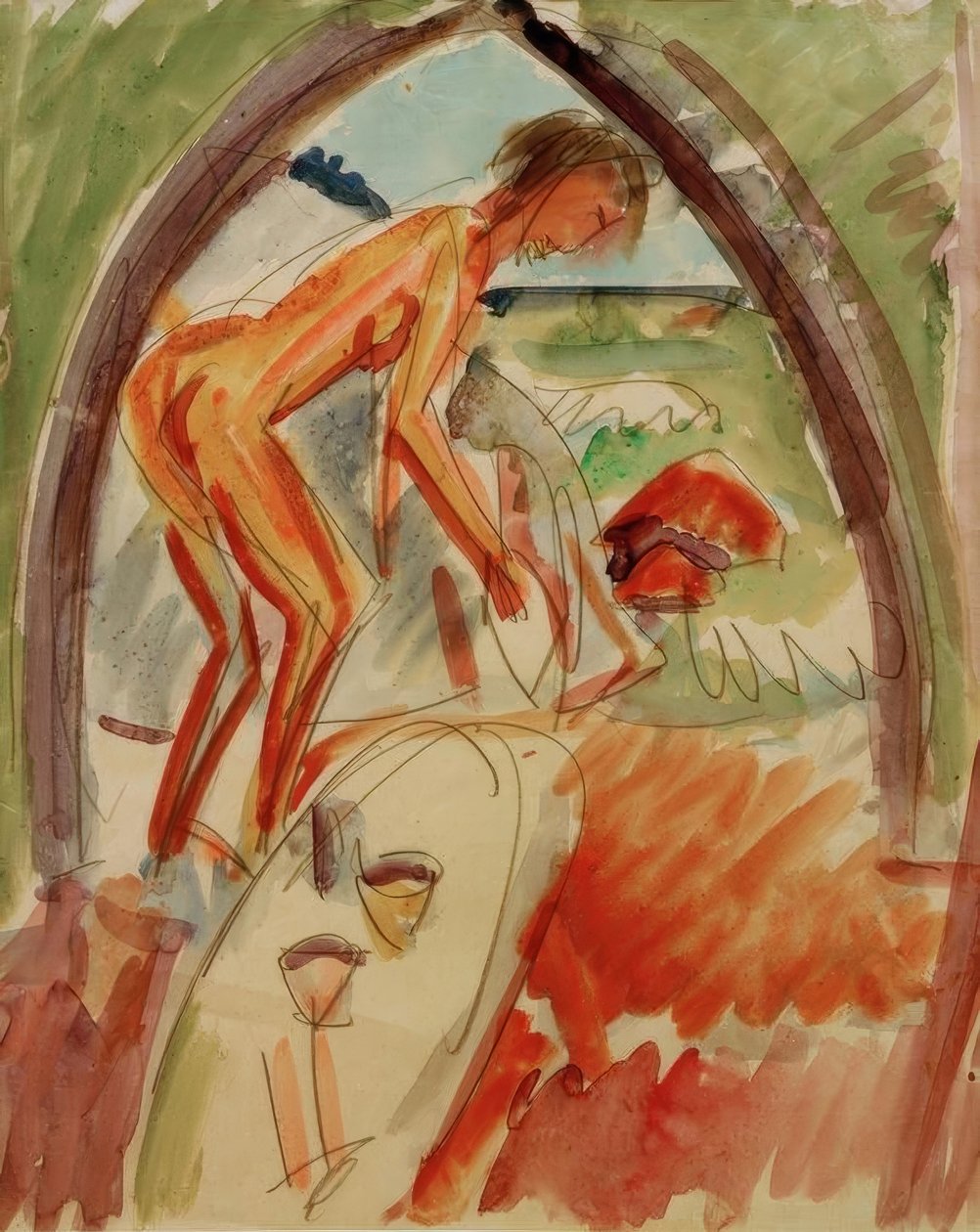 Aja em um arco de Ernst Ludwig Kirchner