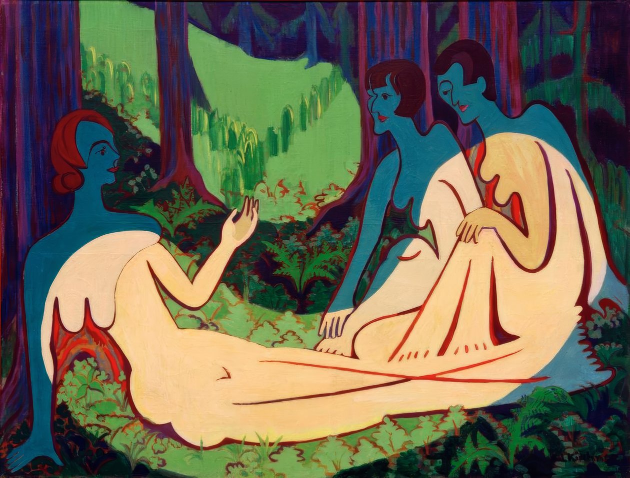 Agir na floresta (versão grande) de Ernst Ludwig Kirchner