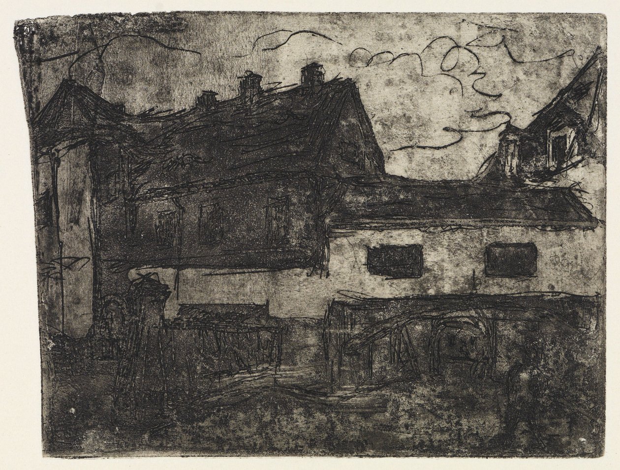 Antigo passagem entre casas em Dresden-Deuben de Ernst Ludwig Kirchner