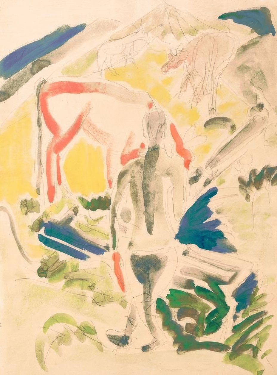 Na fonte na Stafelalp de Ernst Ludwig Kirchner