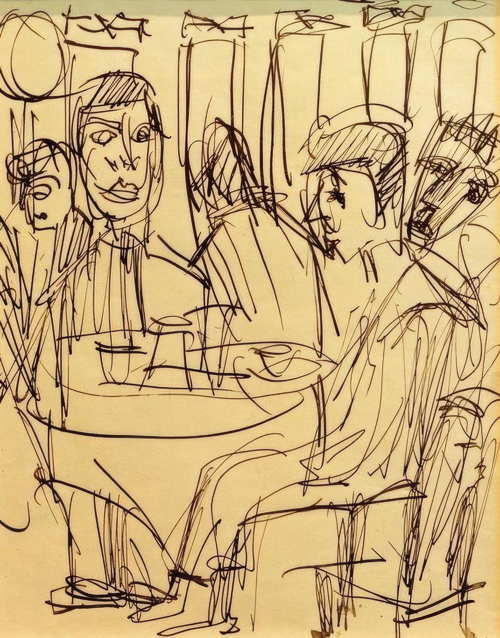 Na mesa da cafeteria de Ernst Ludwig Kirchner