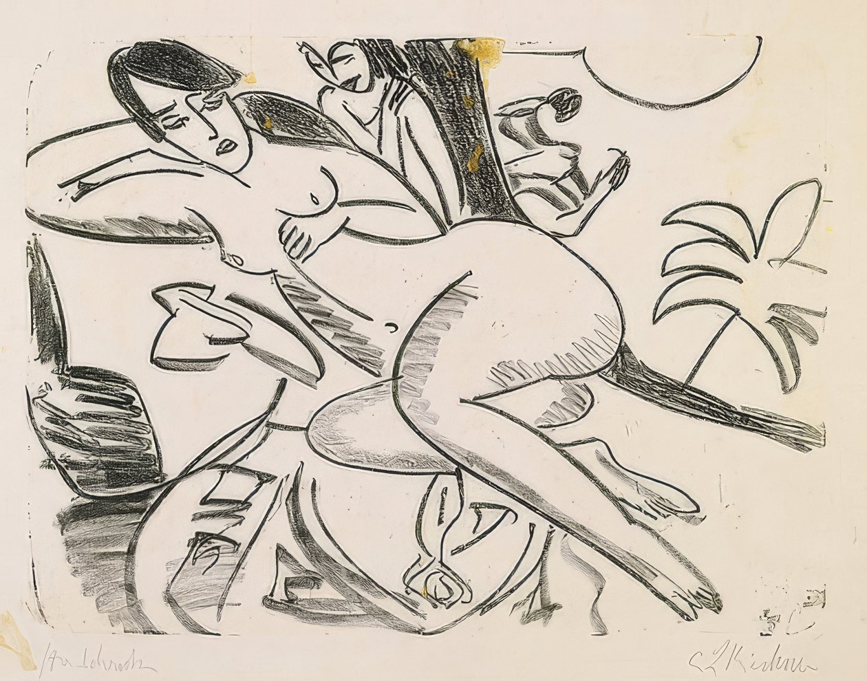 Ato deitado no teto 1911 de Ernst Ludwig Kirchner