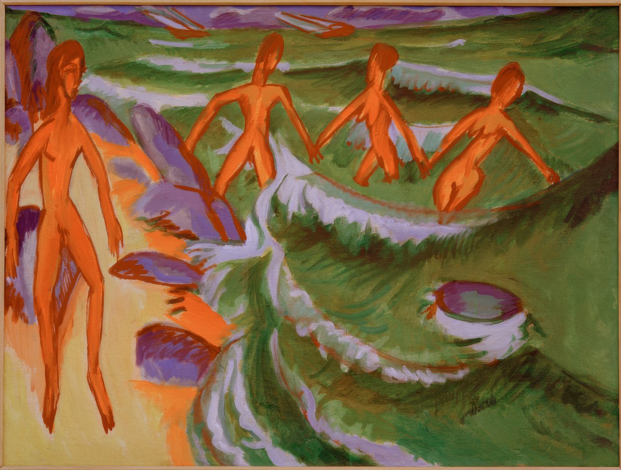 Banhistas na praia (Fehmarn) de Ernst Ludwig Kirchner