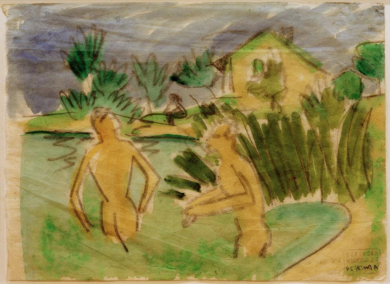 Banhistas em Moritzburg de Ernst Ludwig Kirchner