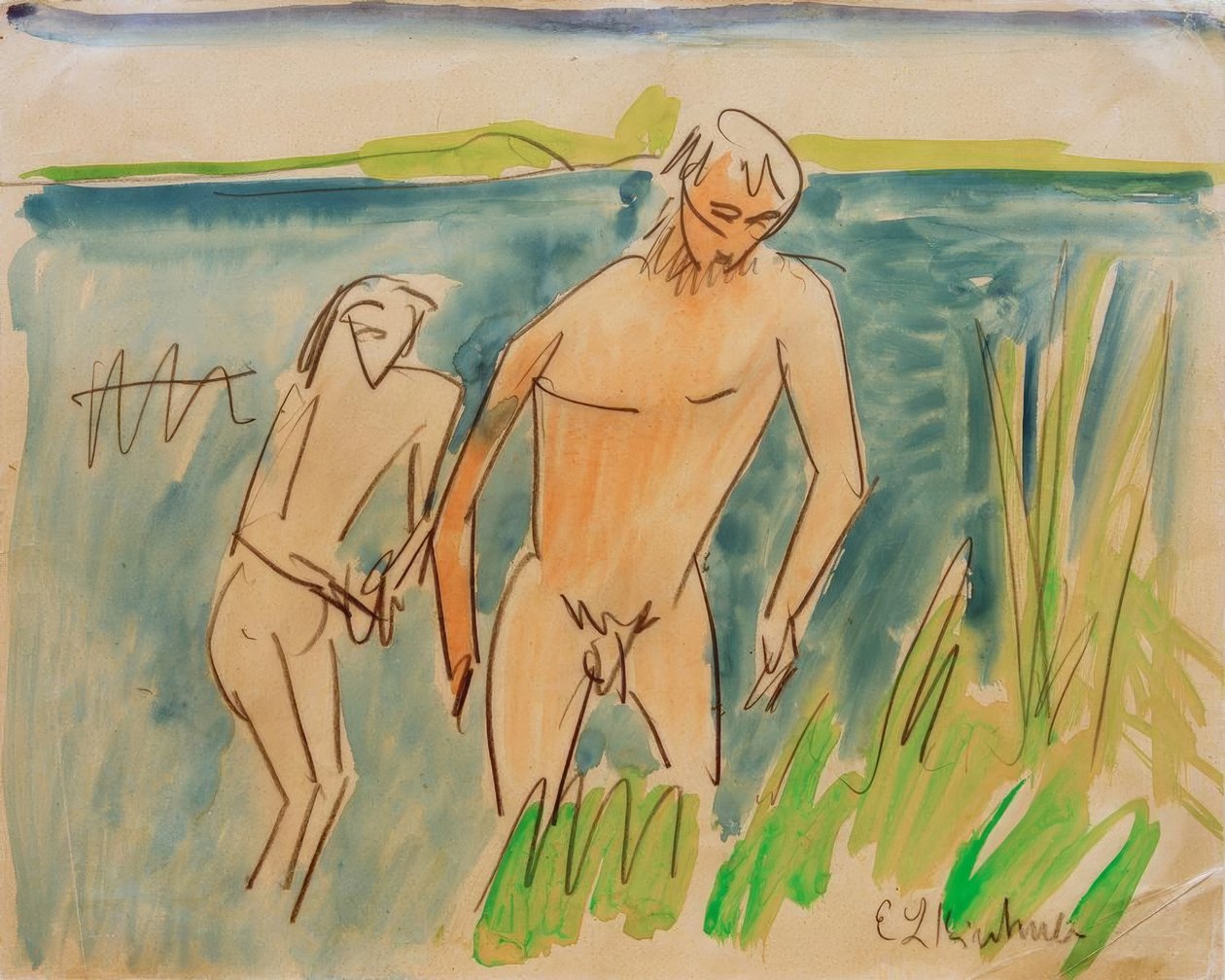 Banhistas em Moritzburg de Ernst Ludwig Kirchner