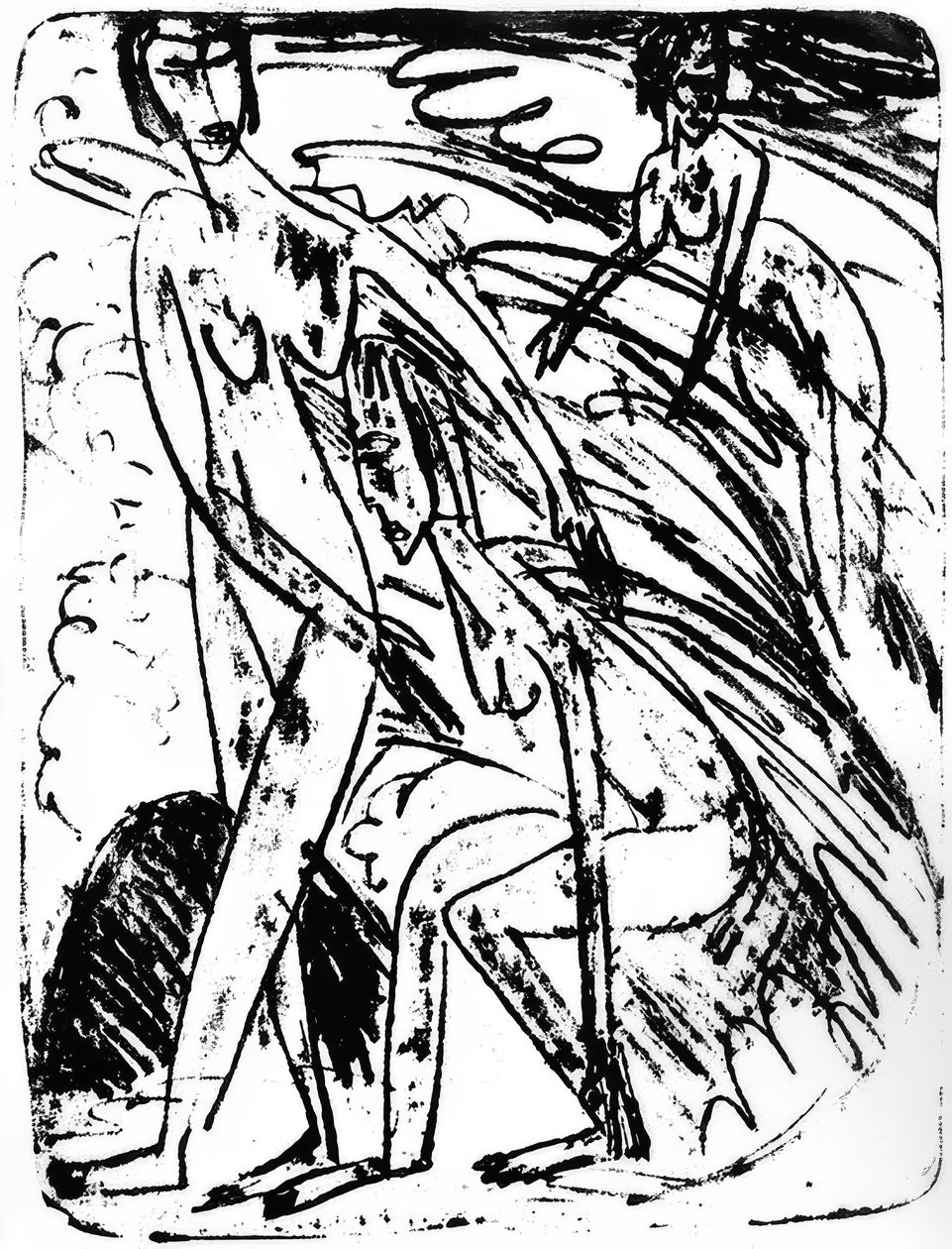 Banhista em ondas de Ernst Ludwig Kirchner