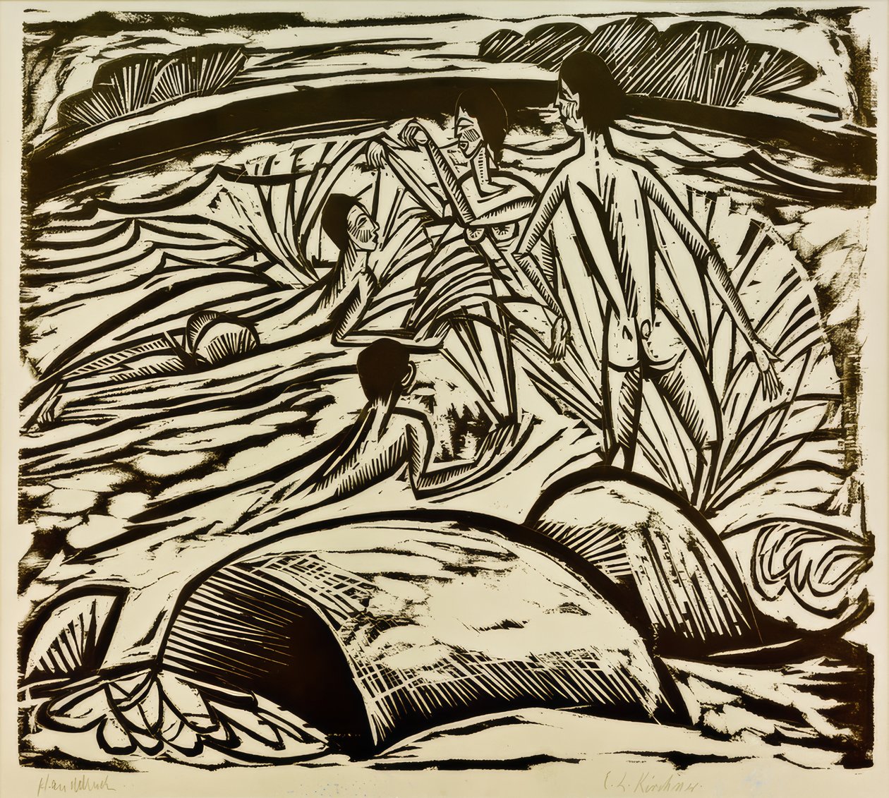 Banhista, espirrando de Ernst Ludwig Kirchner
