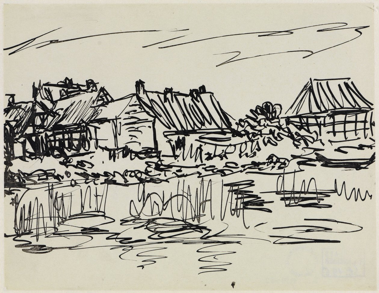 Casas rurais à beira-mar (Fehmarn) de Ernst Ludwig Kirchner