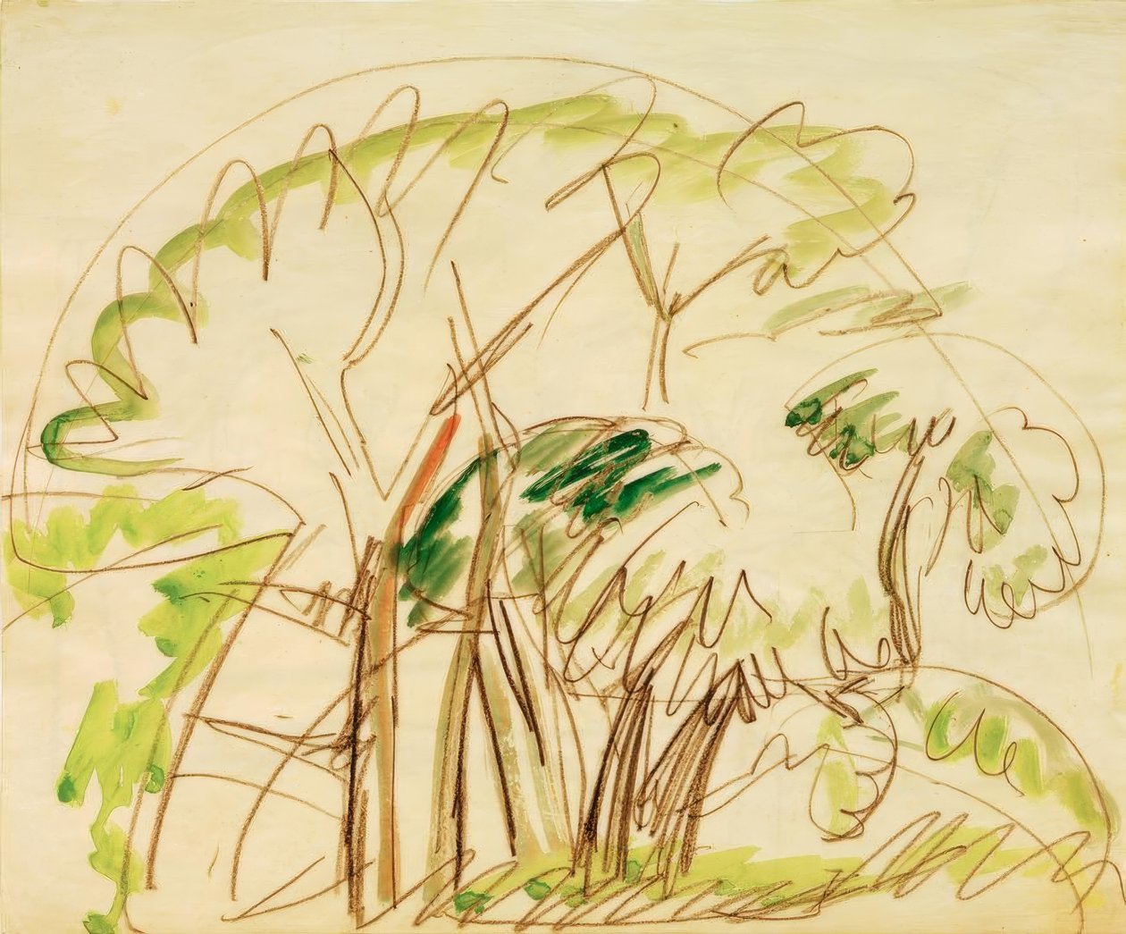 Grupo de árvores em Fehmarn de Ernst Ludwig Kirchner