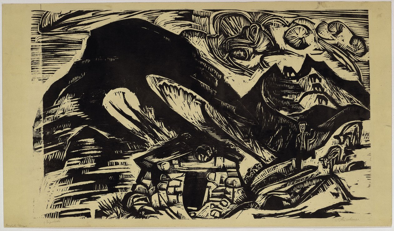 Montanhas com cabana de montanha de Ernst Ludwig Kirchner