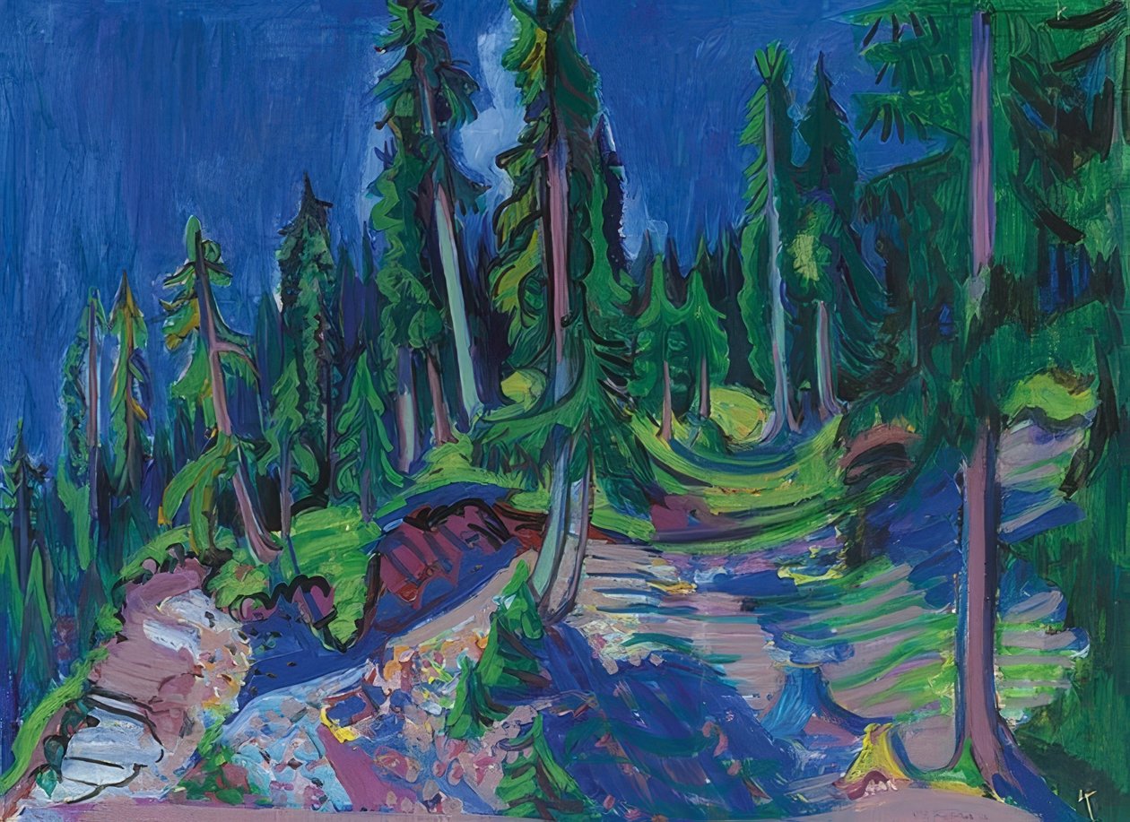 Estudo florestal de montanha. 1936 de Ernst Ludwig Kirchner