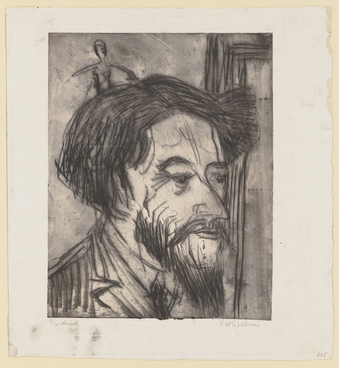 Retrato do Professor Enrico Padua de Ernst Ludwig Kirchner