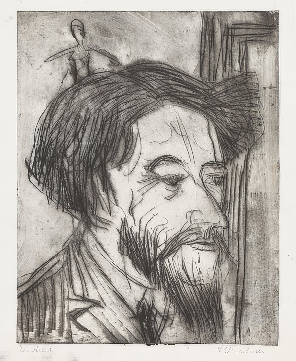 Retrato do professor Enrico Padua. 1923 de Ernst Ludwig Kirchner