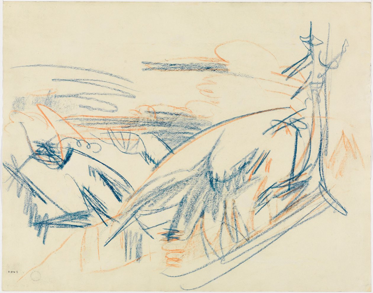 Paisagem montanhosa azul e vermelha de Ernst Ludwig Kirchner