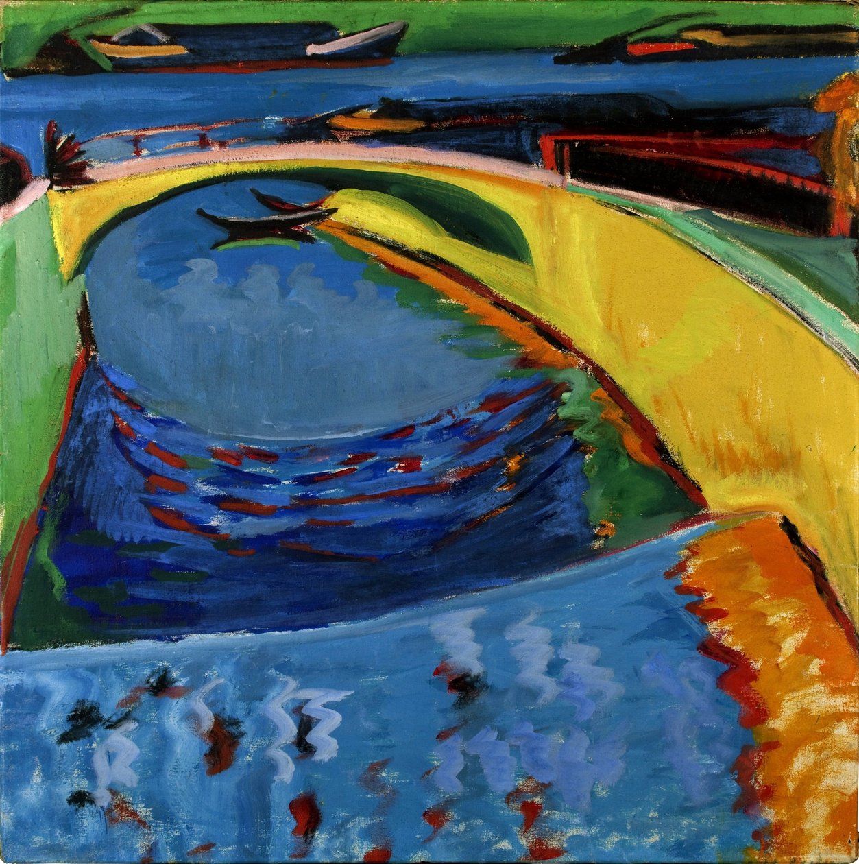 Ponte na foz do rio Prießnitz, c. 1910 de Ernst Ludwig Kirchner