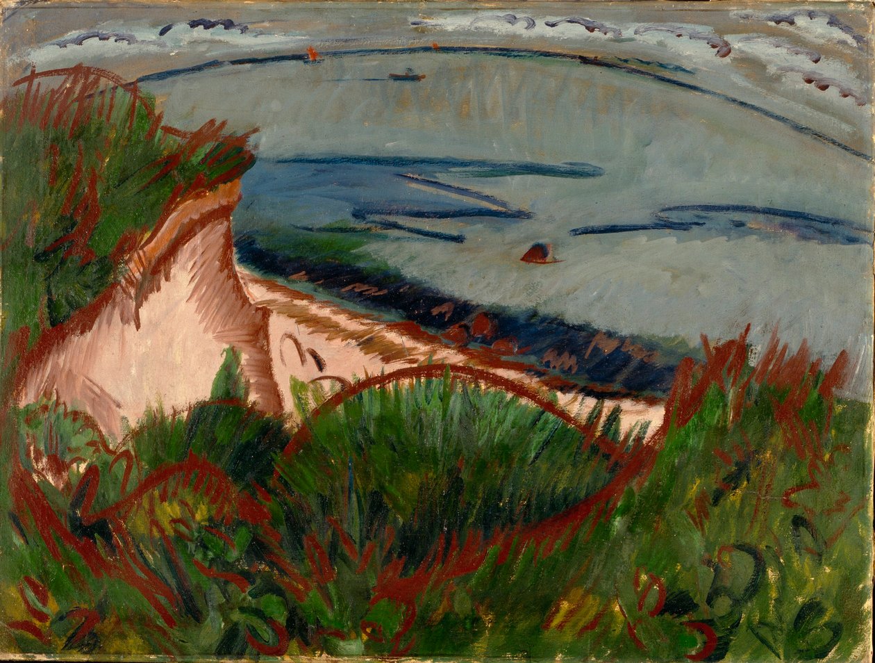 Paisagem costeira em Fehmarn de Ernst Ludwig Kirchner