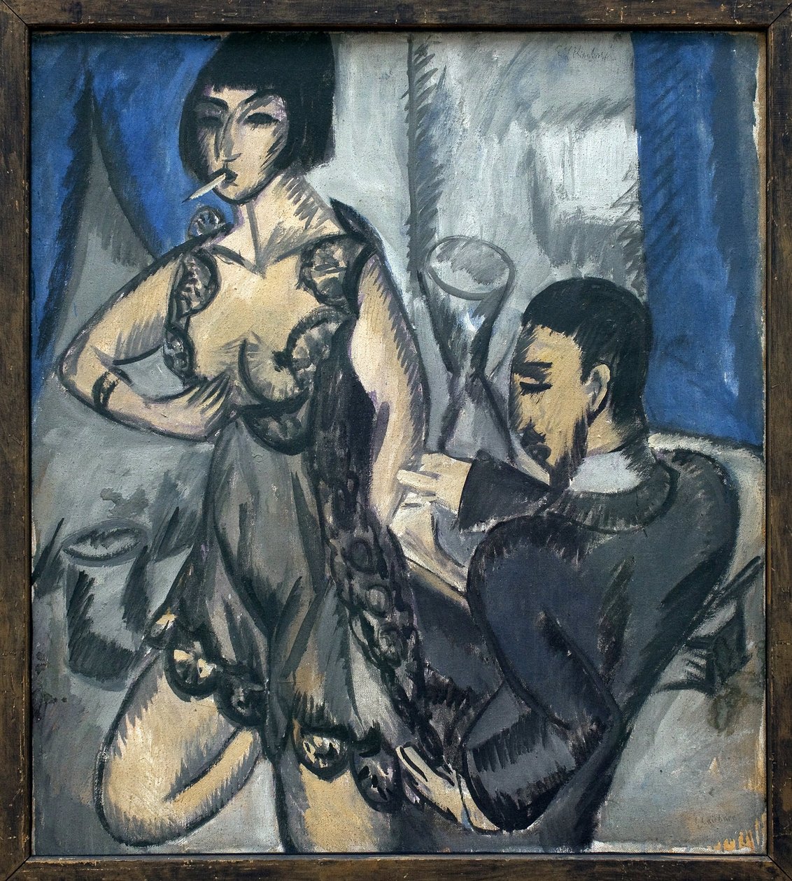 Casal em uma sala. Pintura de Ernst Ludwig Kirchner de Ernst Ludwig Kirchner