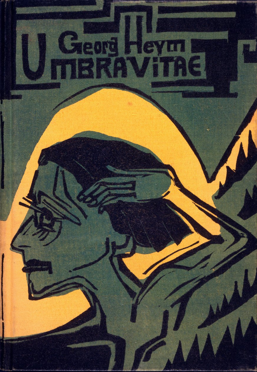 Capa de &39;Umbra Vitae&39; de Georg Heym, publicada em 1924 de Ernst Ludwig Kirchner