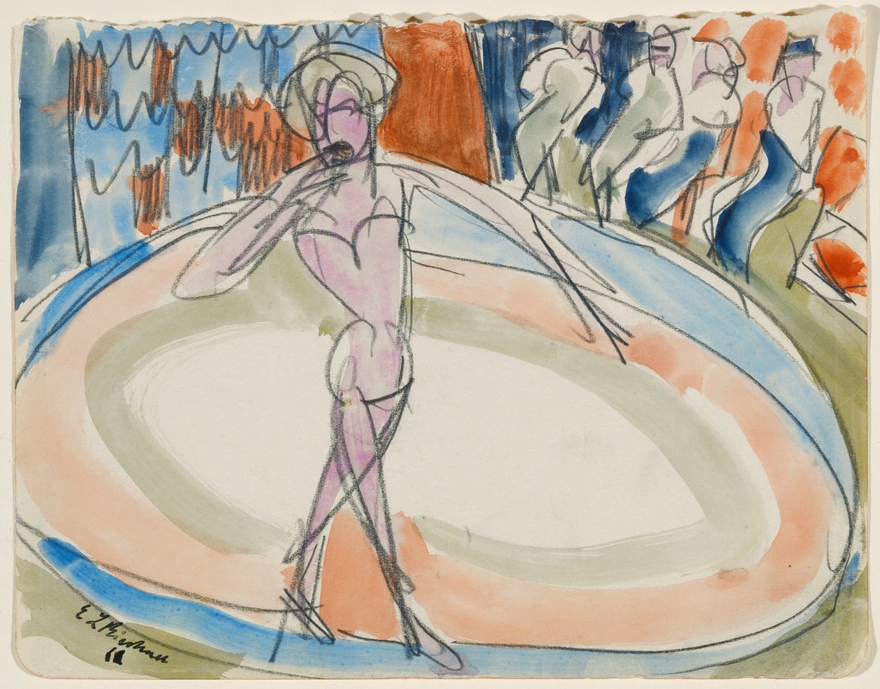 Mulher a dançar no cabaré de Ernst Ludwig Kirchner