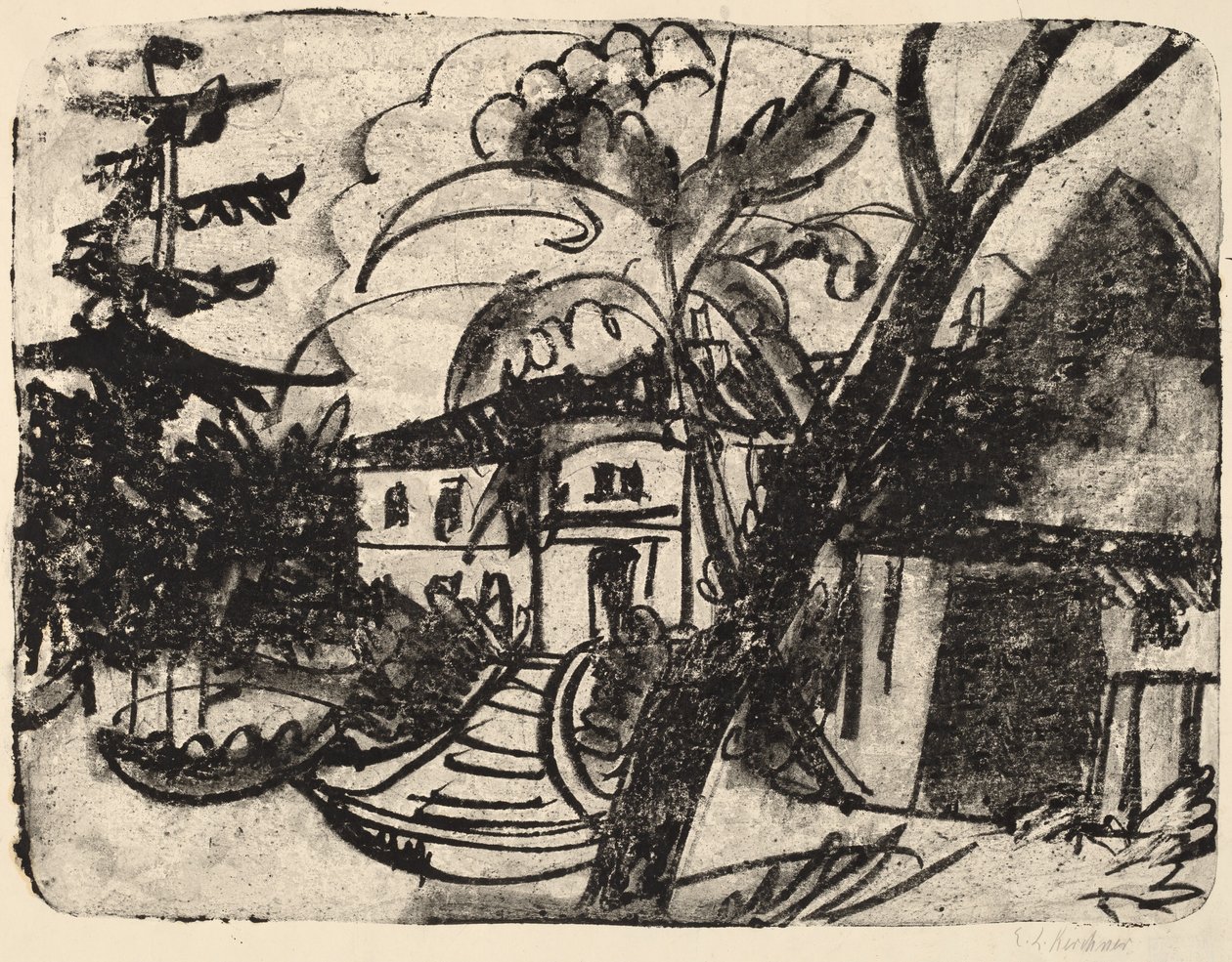 Fazenda dinamarquesa com mansão de Ernst Ludwig Kirchner