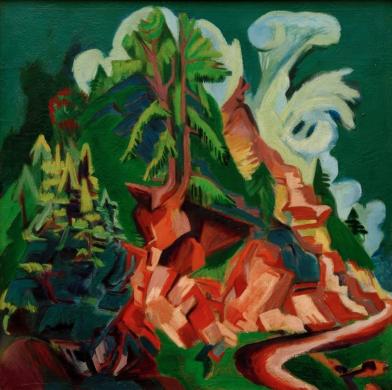 A montanha O caminho para Stafel de Ernst Ludwig Kirchner