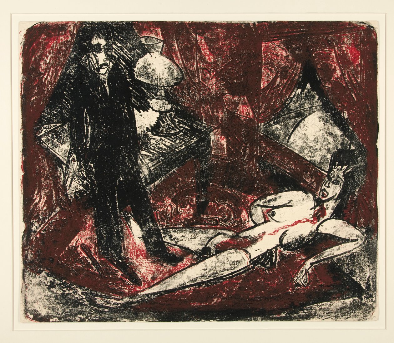 Der Moerder (O Assassino), ilustração para Zola de Ernst Ludwig Kirchner