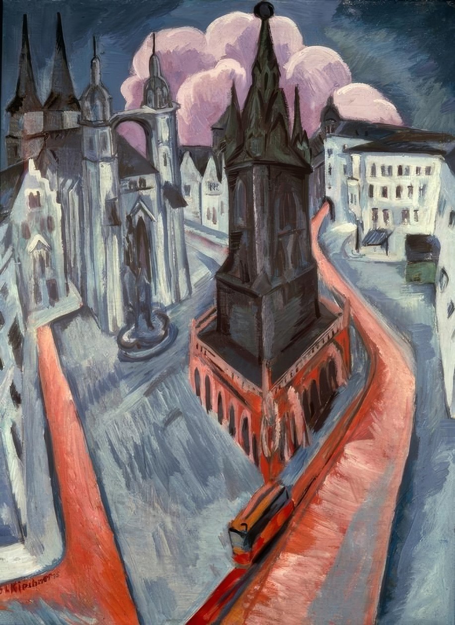 A Torre Vermelha em Halle de Ernst Ludwig Kirchner