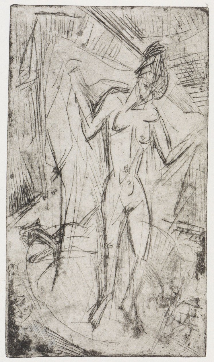A dança entre as mulheres/Banhistas com gato de Ernst Ludwig Kirchner