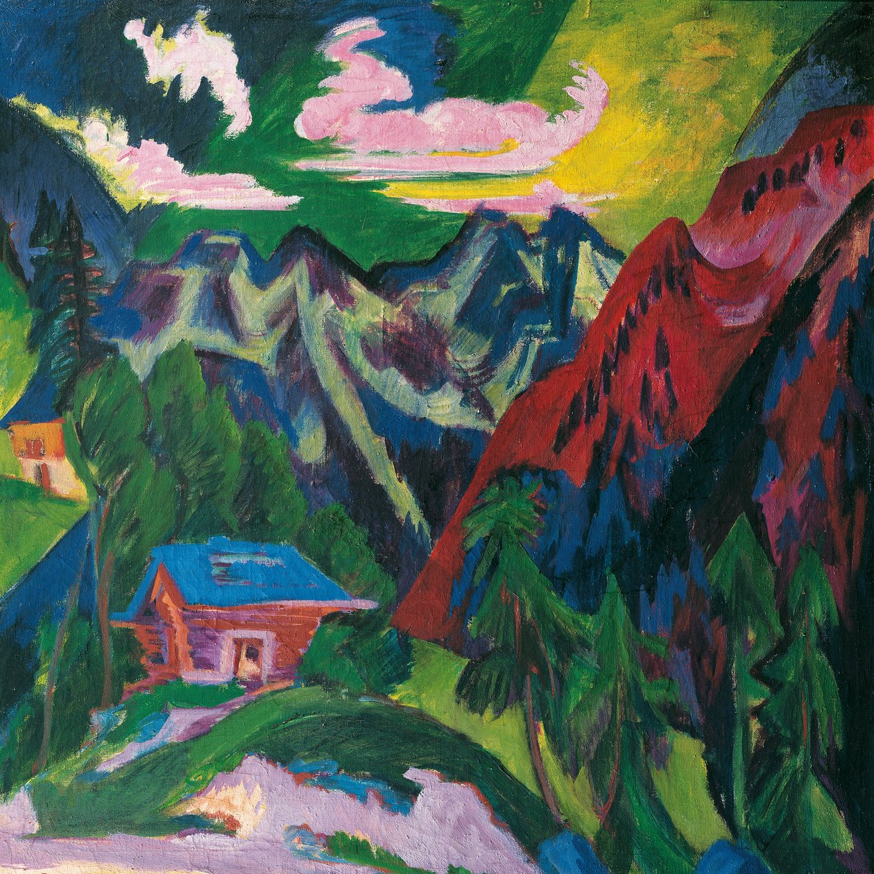 As montanhas de Klosters de Ernst Ludwig Kirchner