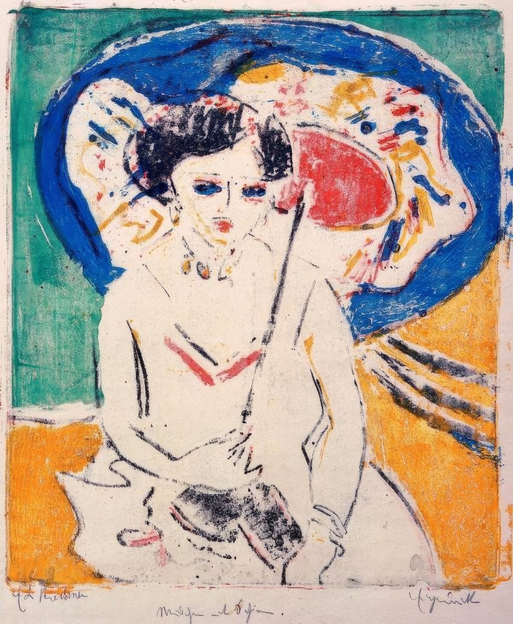 Dodo com tela japonesa de Ernst Ludwig Kirchner