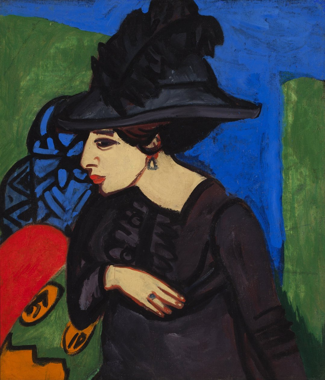 Dodo com um chapéu de penas de Ernst Ludwig Kirchner