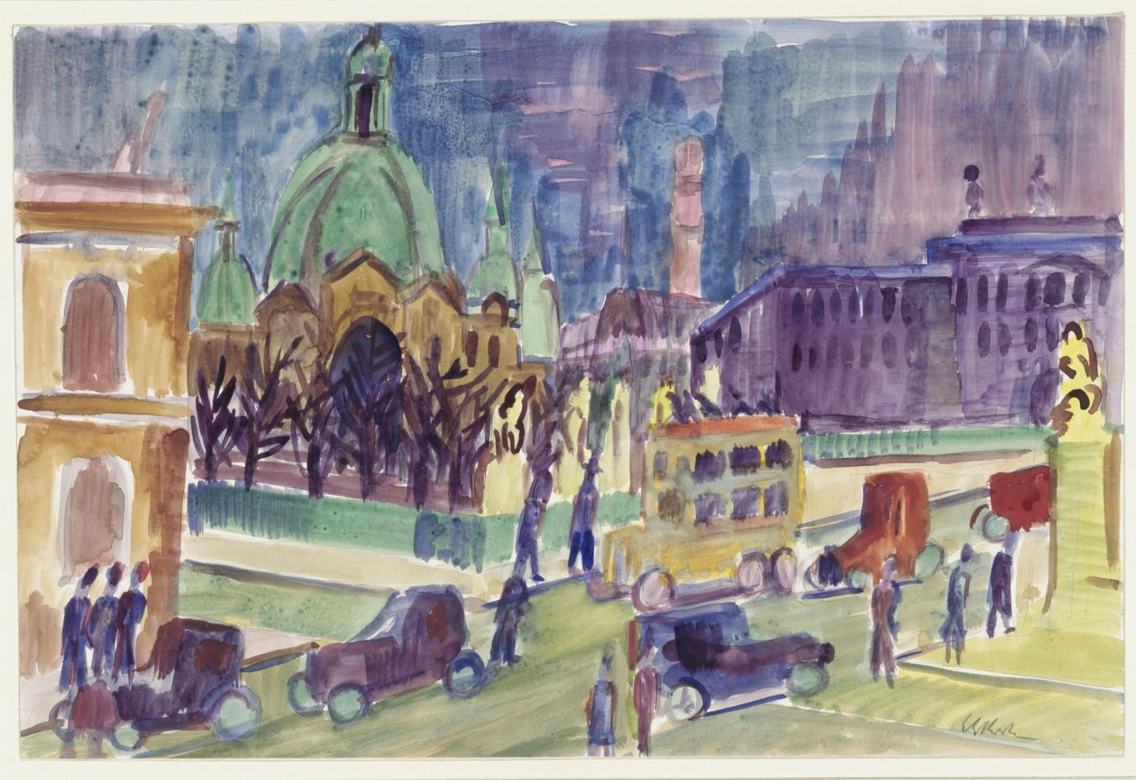 Catedral, Palácio e Ponte do Palácio em Berlim de Ernst Ludwig Kirchner