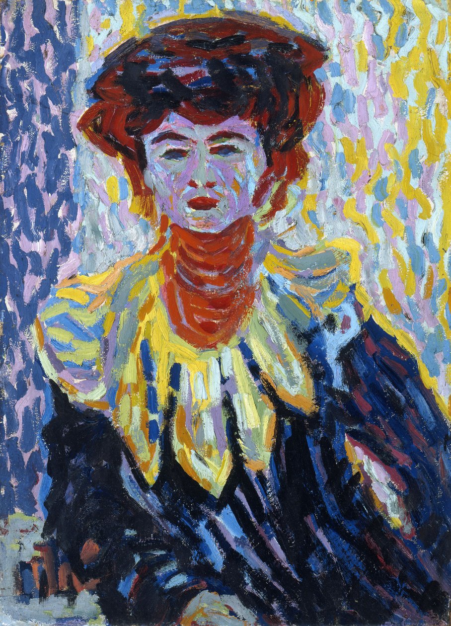Doris com colarinho ruff, c. 1906 de Ernst Ludwig Kirchner