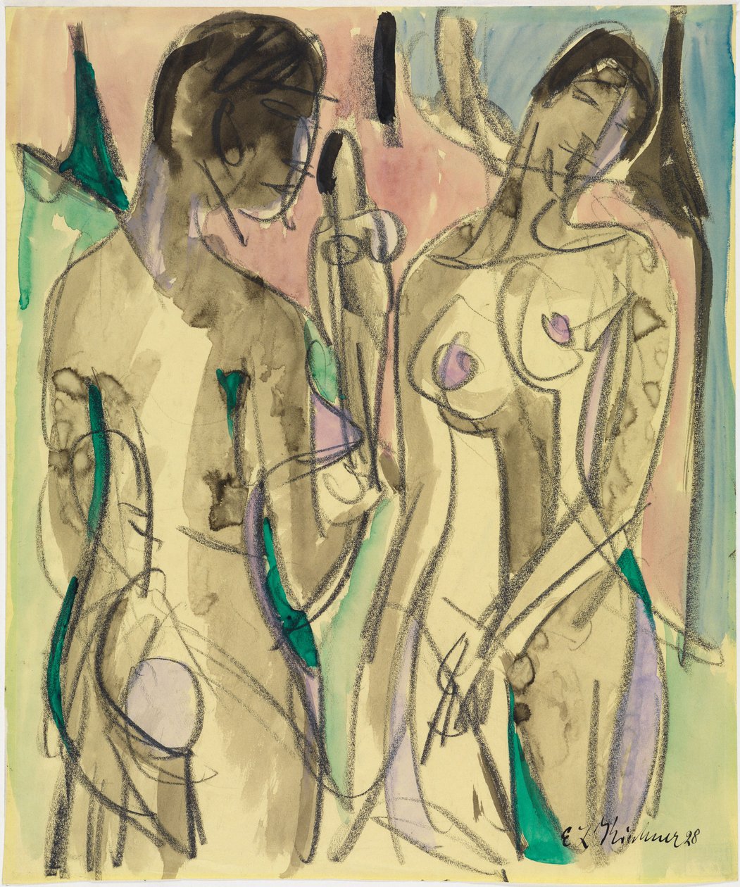 Três atos na floresta de Ernst Ludwig Kirchner