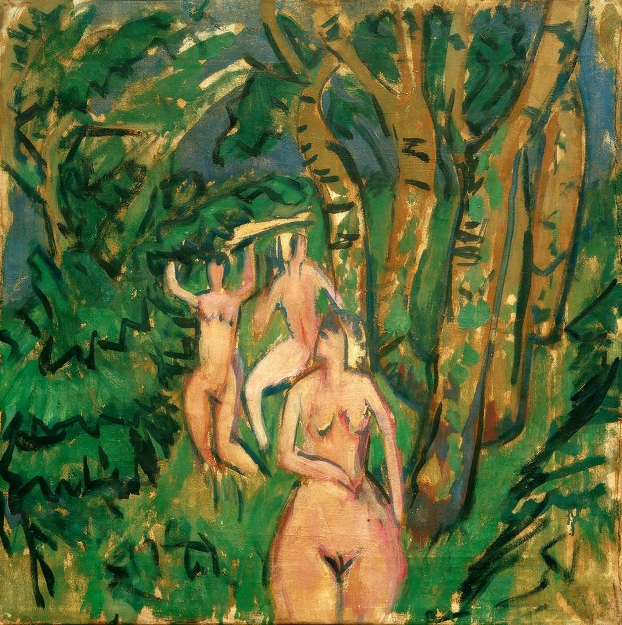 Três arquivos na floresta de Ernst Ludwig Kirchner