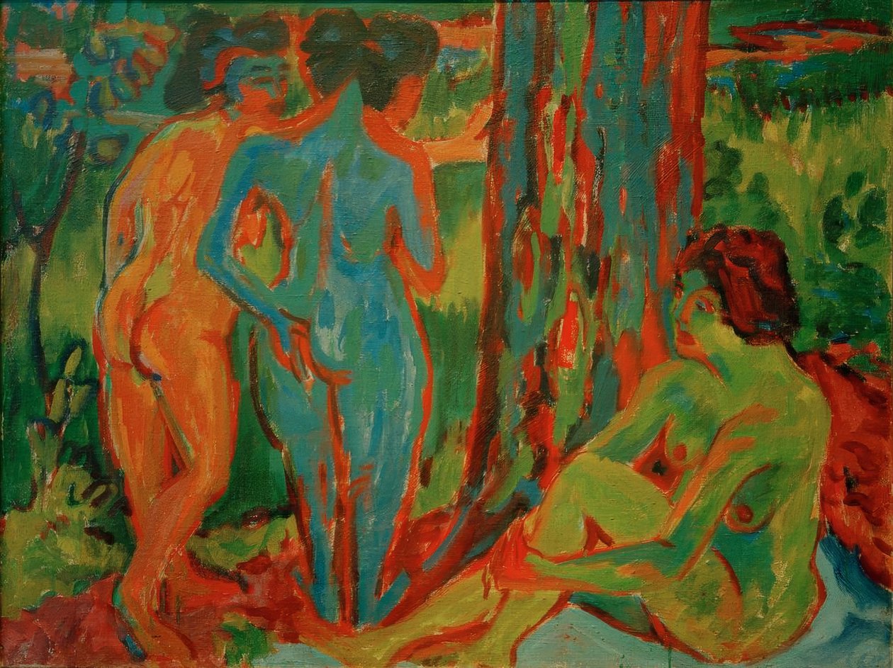 Três arquivos na floresta de Ernst Ludwig Kirchner