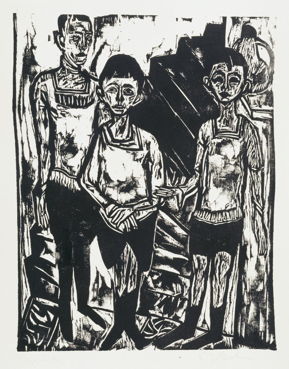 Três rapazes (os filhos de Fehr) de Ernst Ludwig Kirchner