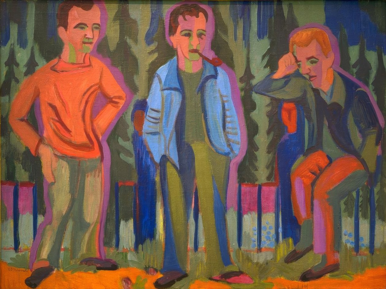 Três artistas: Hermann Scherer, Kirchner, Paul Camenisch de Ernst Ludwig Kirchner