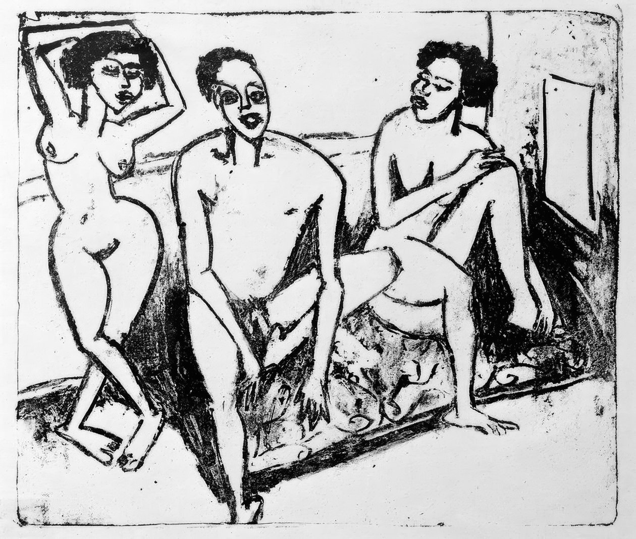 Três Nus Negros de Ernst Ludwig Kirchner