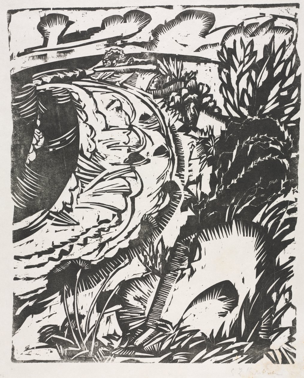 Paisagem de dunas com uma baía curva de Ernst Ludwig Kirchner