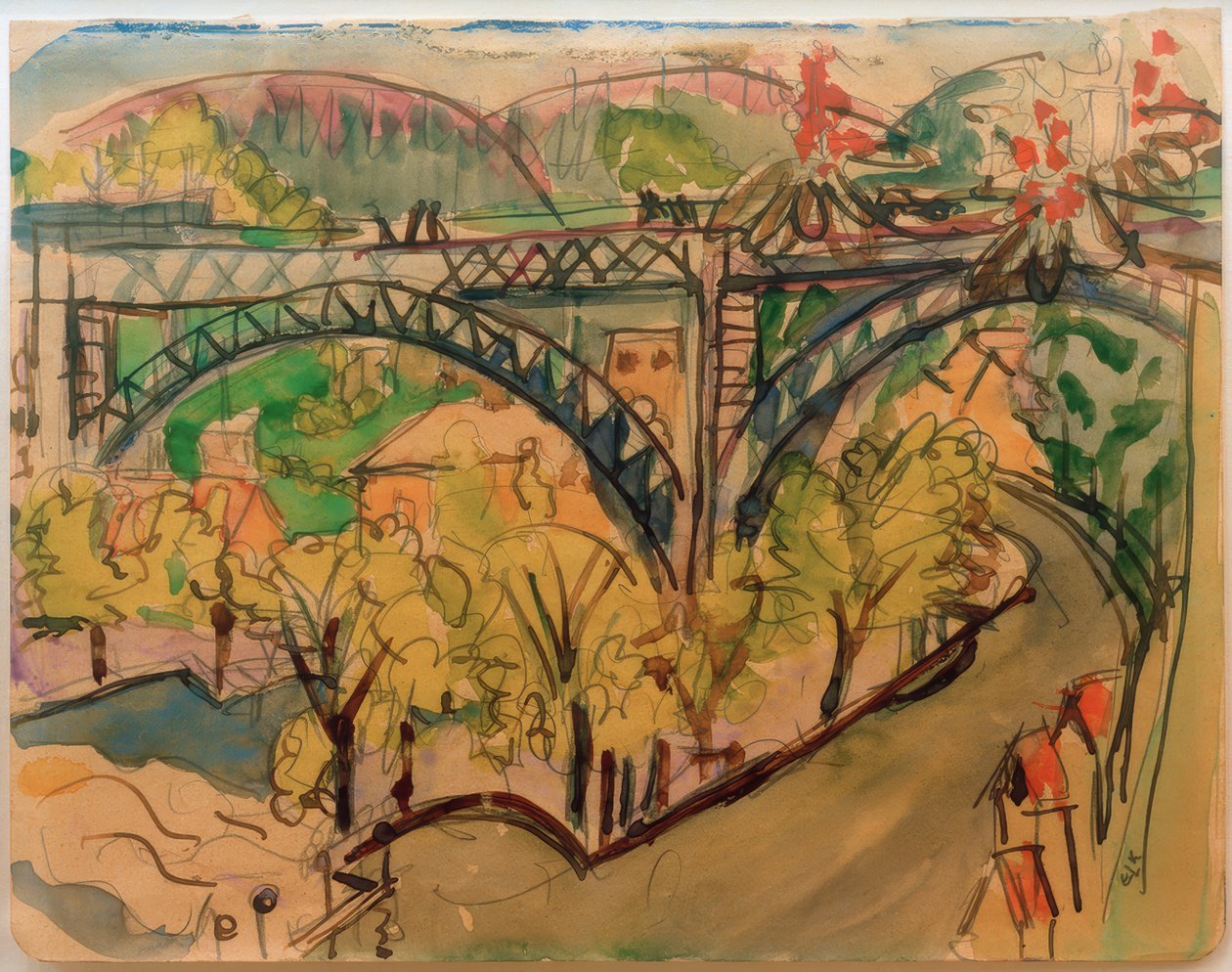 ELKirchner, ponte ferroviária - 1916 de Ernst Ludwig Kirchner