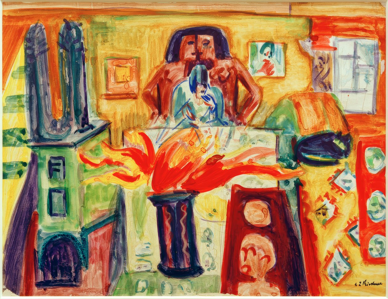 ELKirchner, interior com tulipas de Ernst Ludwig Kirchner