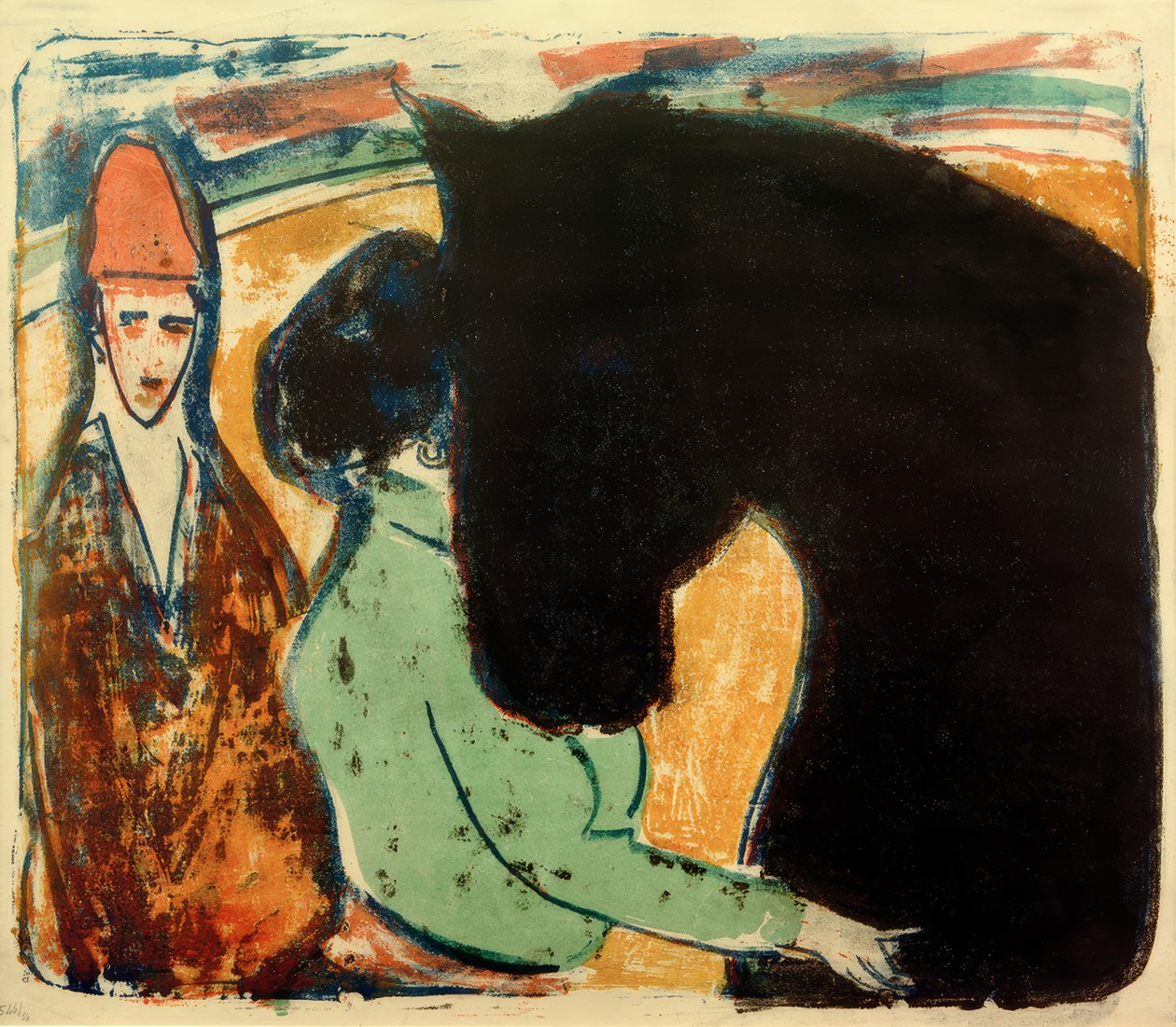ELKirchner, garanhão preto, cavaleiro e palhaço de Ernst Ludwig Kirchner