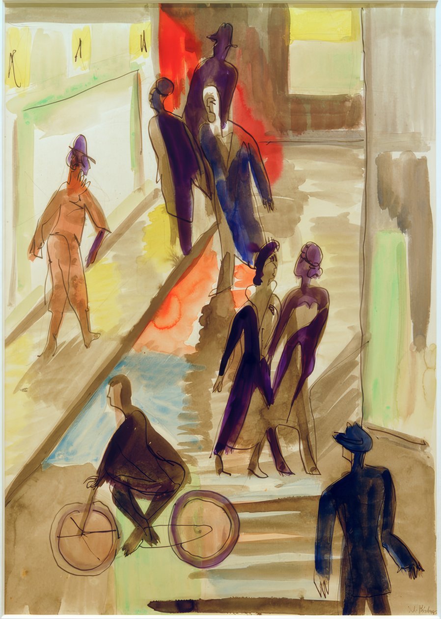 ElKirchner, cena de rua com bicicleta de Ernst Ludwig Kirchner