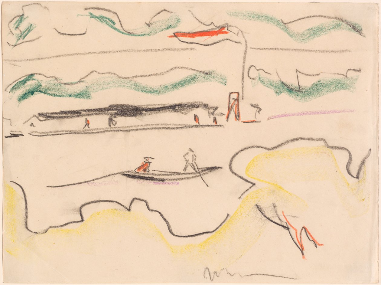 Elba paisagem perto de Dresden de Ernst Ludwig Kirchner