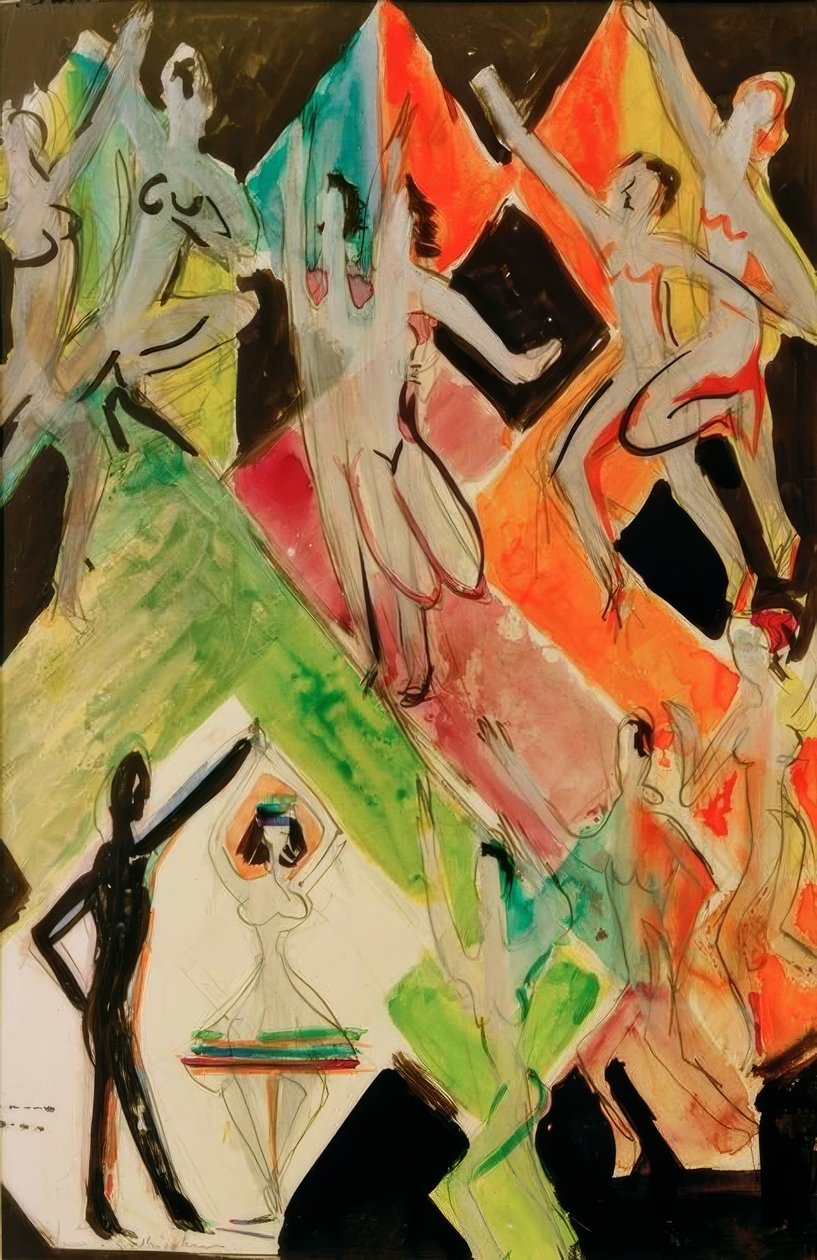 Aprender a dançar cor de varinha de Ernst Ludwig Kirchner