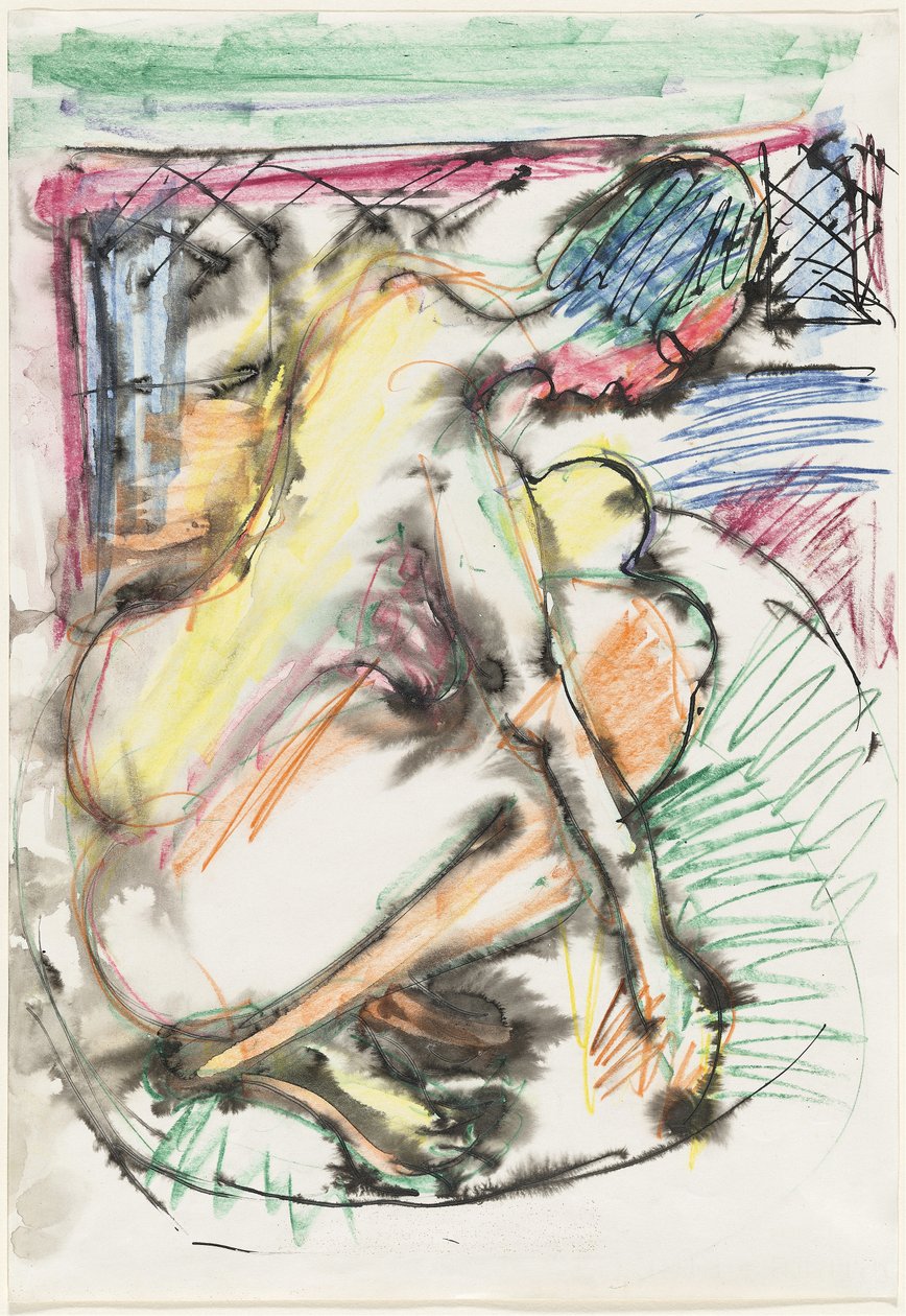 Erna tomando banho na banheira de Ernst Ludwig Kirchner