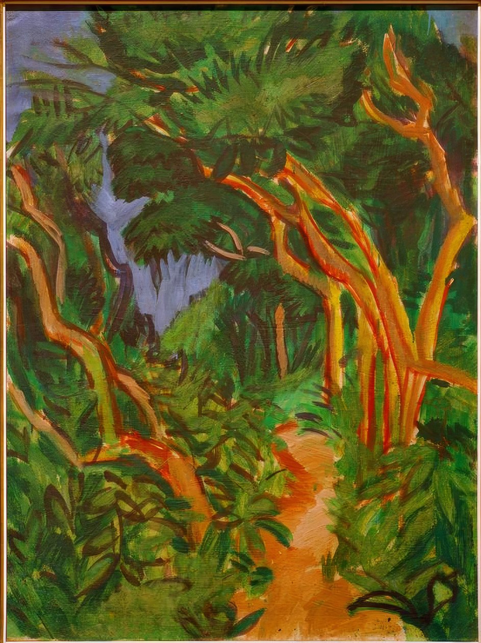 Fehmarnlandschaft, caminho da floresta de Ernst Ludwig Kirchner