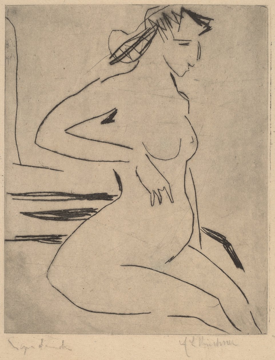 Nu feminino sentado de Ernst Ludwig Kirchner