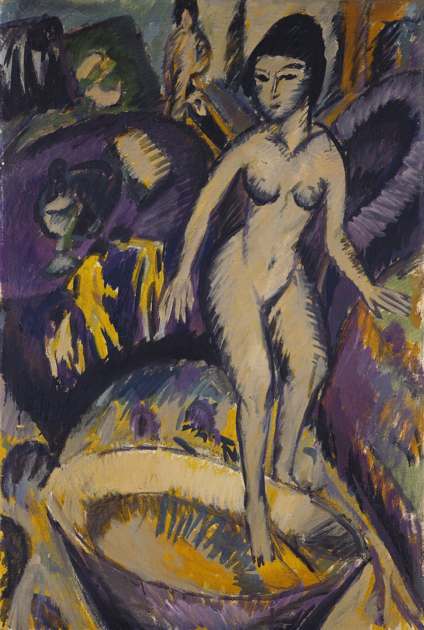 Nu feminino com banheira de hidromassagem, 1912 de Ernst Ludwig Kirchner